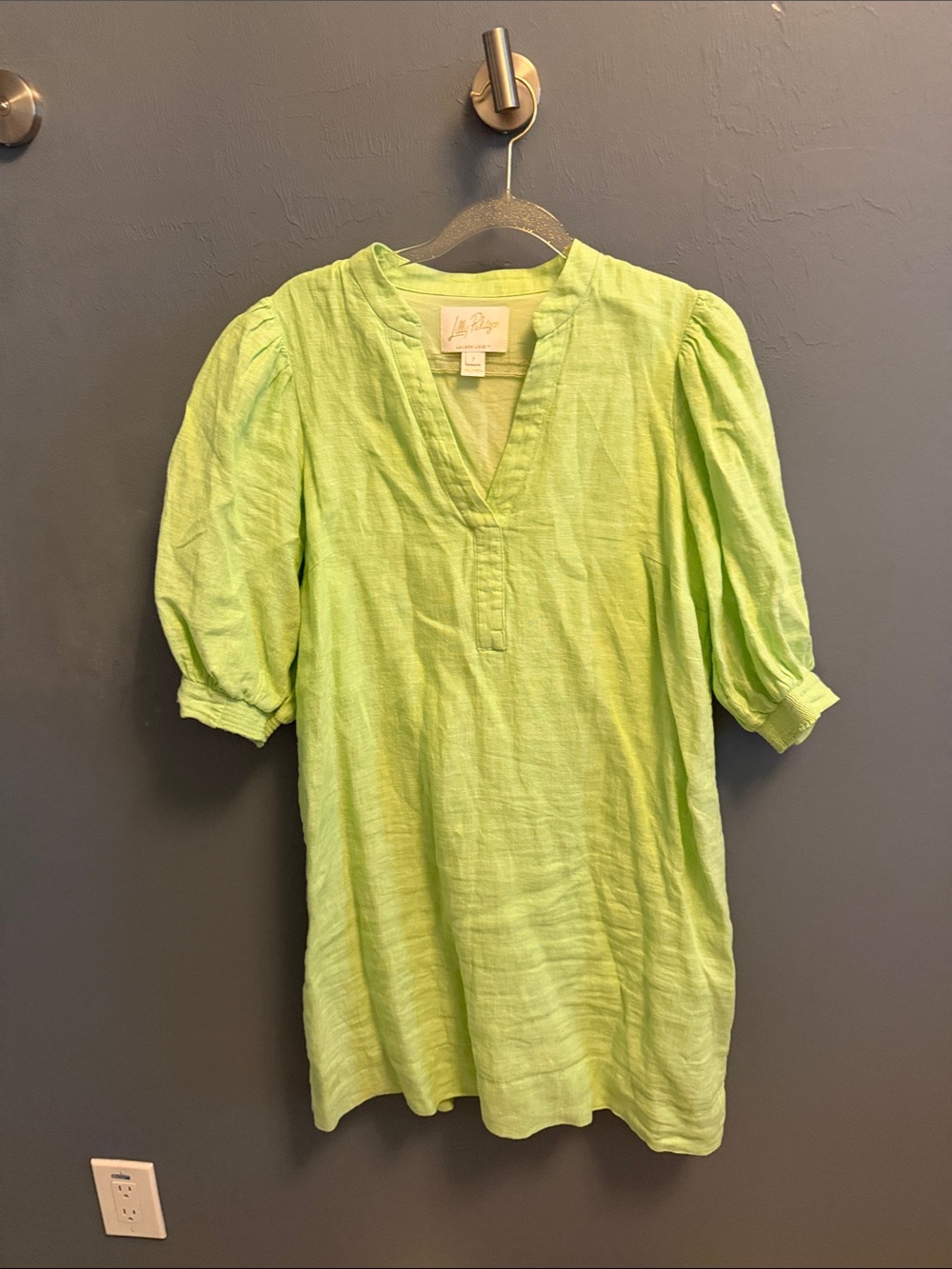 Lilly Pulitzer Neon Green lagoon linen dress